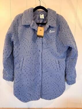 Nike Girls Sportswear Fleece Jacket Indigo Blue XL